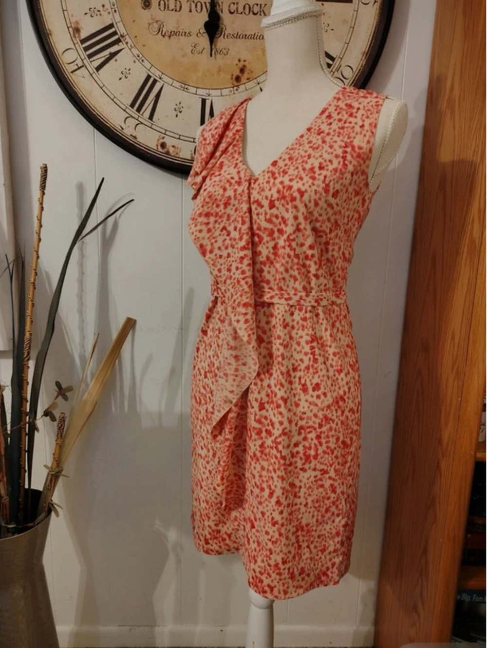 Ann Taylor Size 0 Pink Coral Animal Print Sleeveless Dress